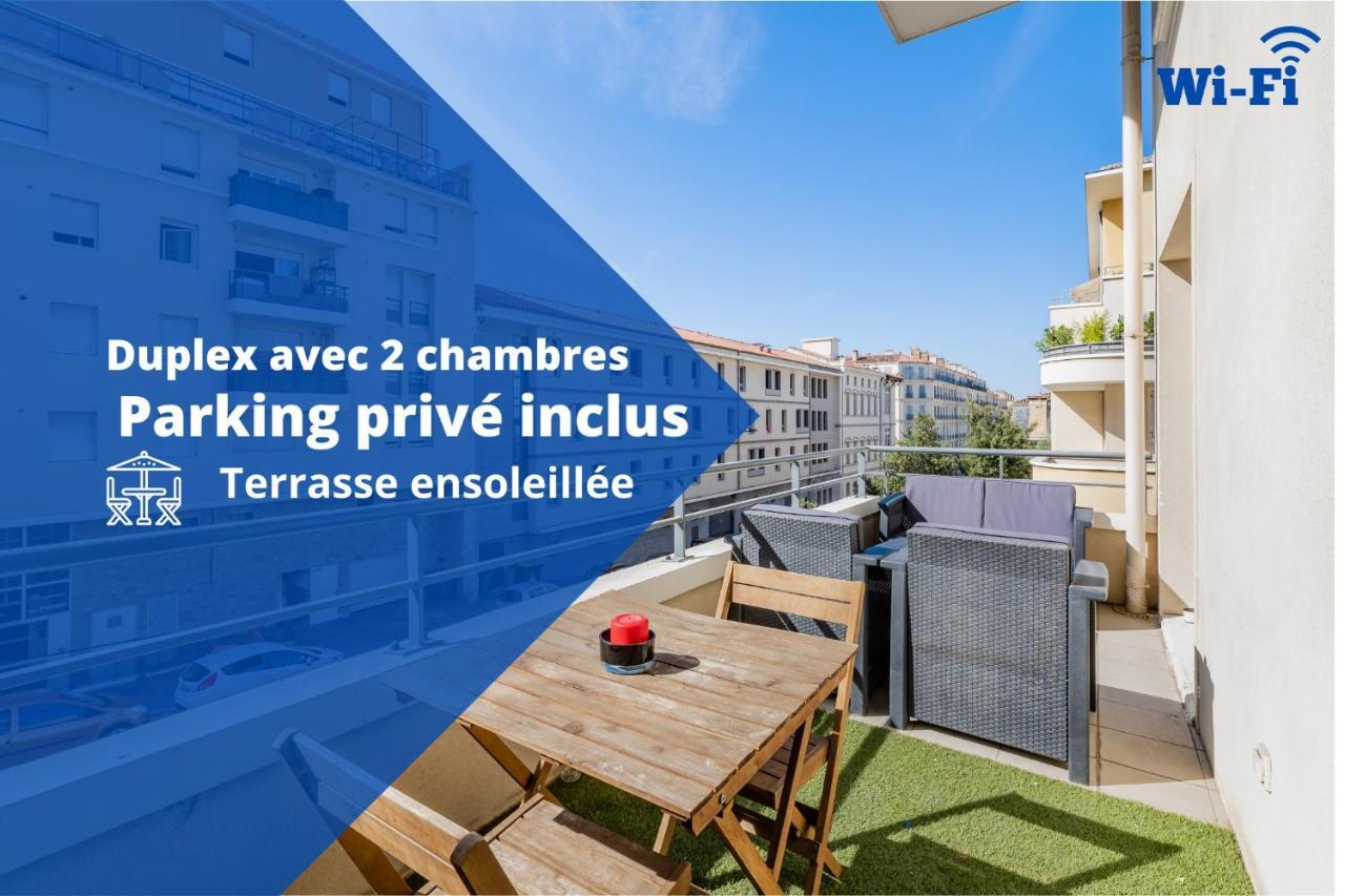 La Joliette; Duplex 2 Chambres, Parking Inclus+ Terrasse+ Ascenseur Marseille Exterior photo